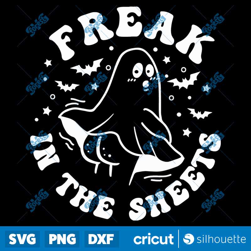 Funny Spooky Freak In The
Sheets Halloween Floral Ghost SVG