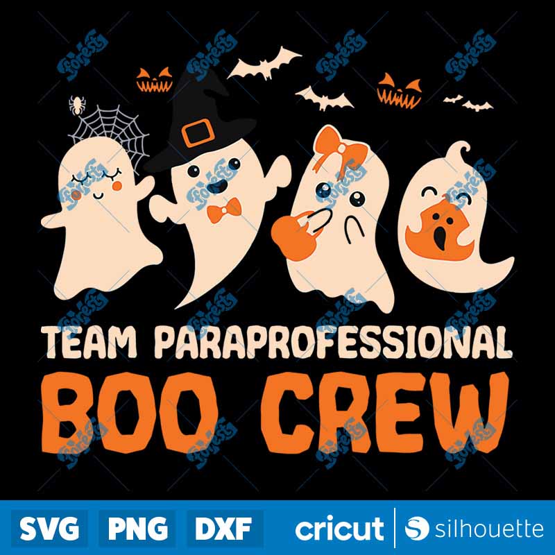 Funny Team Paraprofessional
Boo Crew Halloween Costume Ghost SVG