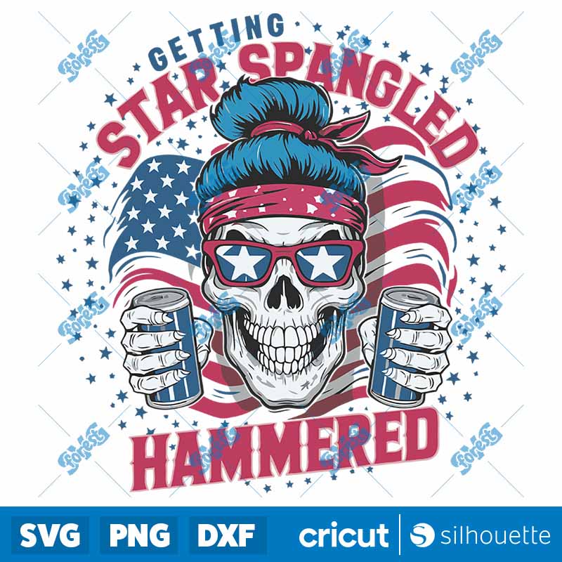 Getting Star Spangled Hammered
  Skeleton Girl SVG