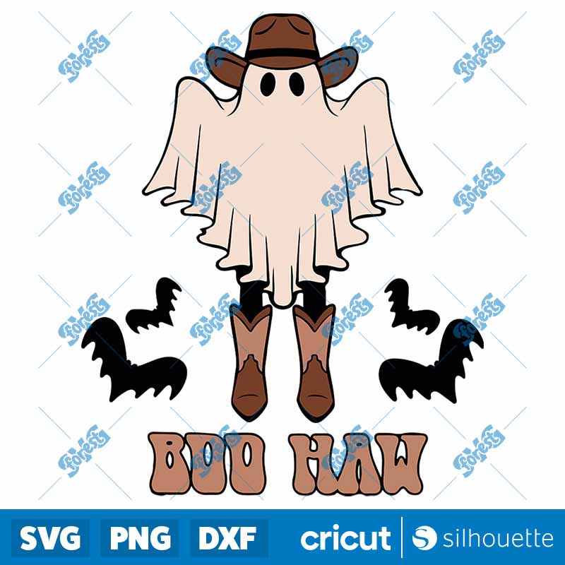 Ghost Cowboy Boo HAw SVG