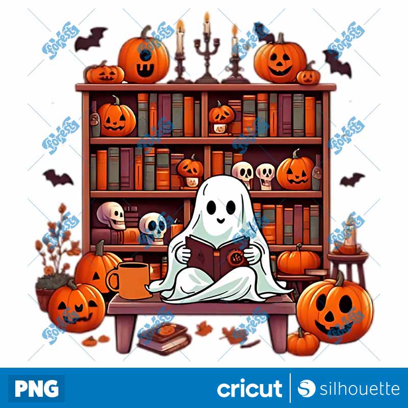 Ghost Reading Books PNG