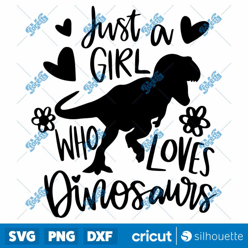 Girl Who Loves Dinosaur SVG