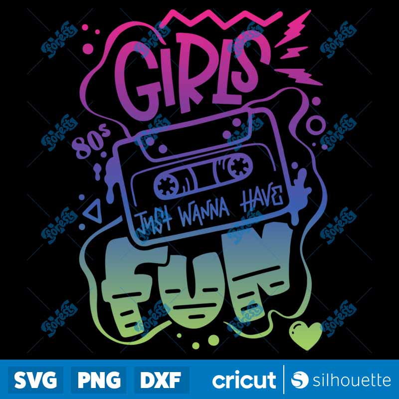 Girls mixed tape 80s vibes SVG