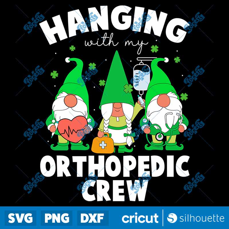 Gnome Hanging With Orthopedic
  Nurse St Patrick's Day SVG