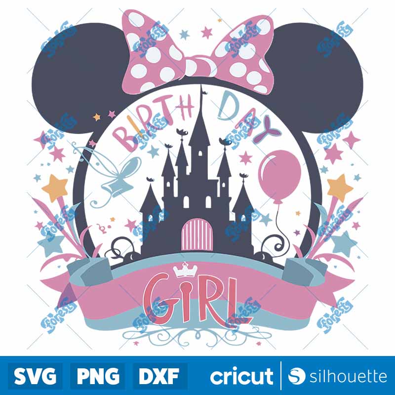 Groovy Birthday Girl Minnie
  Mouse Head SVG