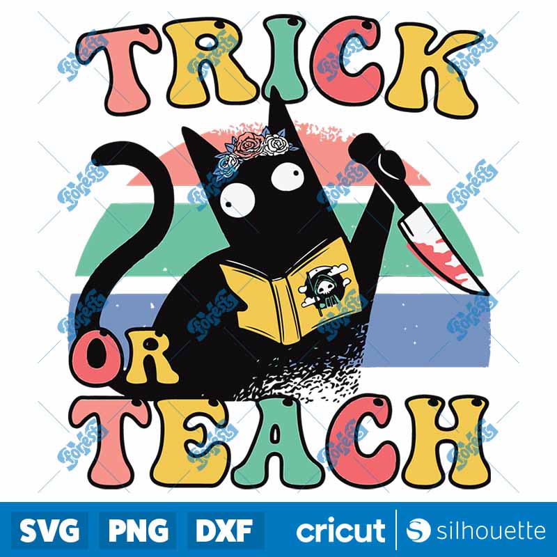 Groovy Floral Cat Boo Crew
Trick Or Teach Season Teacher SVG