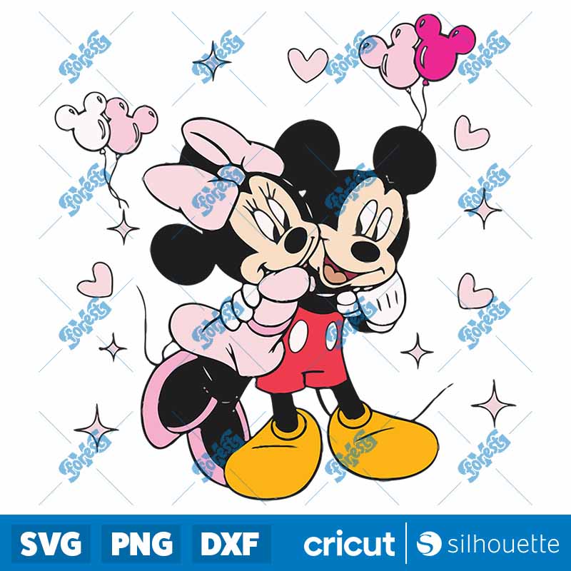 Groovy Mickey And Minnie
  Valentine Couple SVG