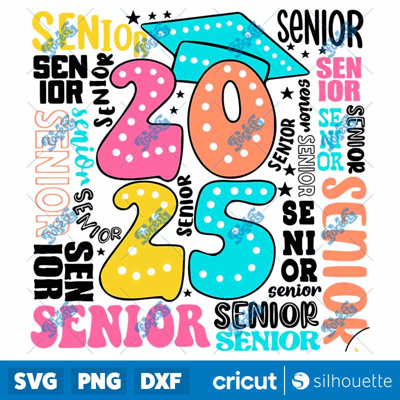 Groovy Senior 2025 Graduation
School Vibes SVG