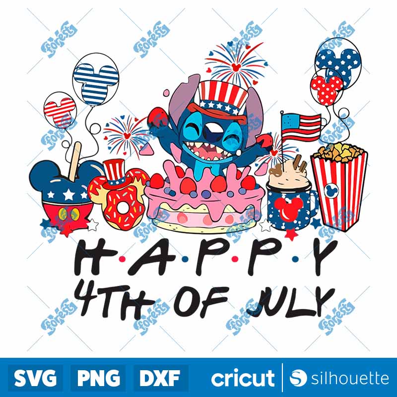 Groovy Stitch Happy 4Th Of
  July SVG