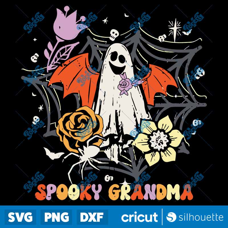 Groovy Vintage Floral Ghost
Cute Halloween Spooky Grandma SVG