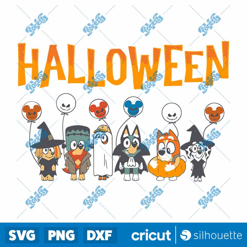 Halloween Bluey Friends
  Cartoon SVG