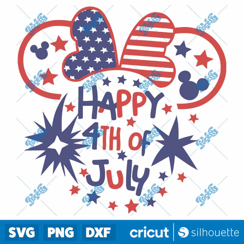 Happy 4th Of July Minnie Ears
  SVG