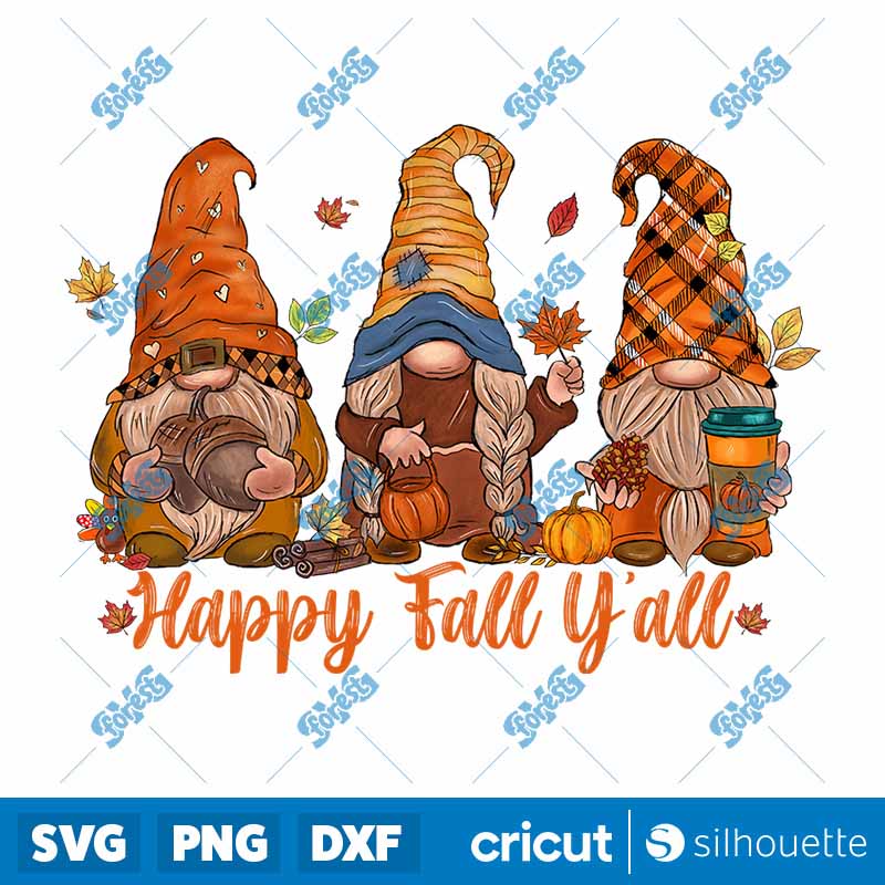 Happy Fall Yall Gnome PNG