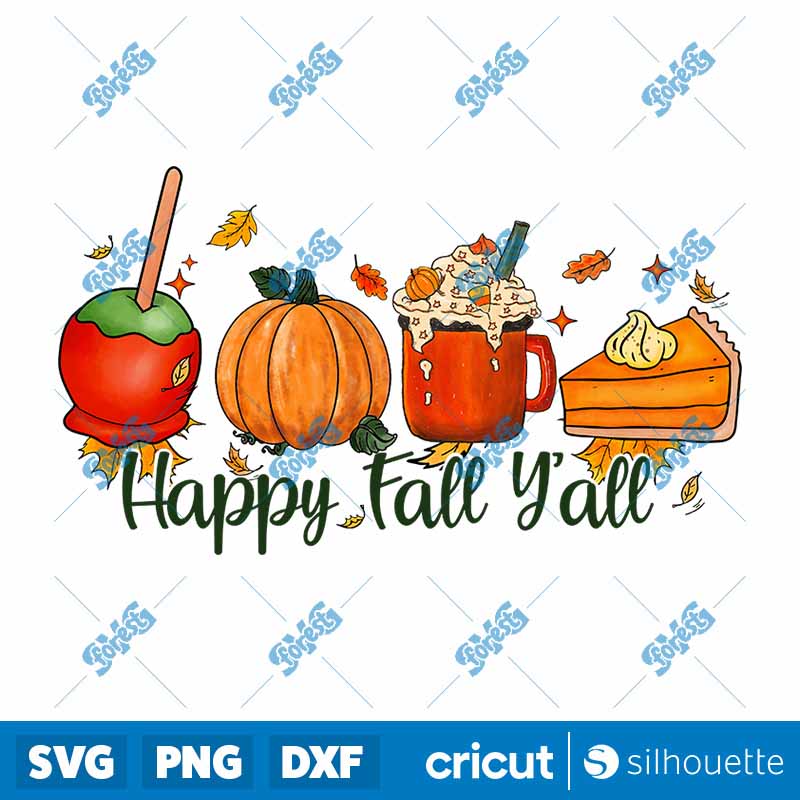 Happy Fall Yall Pumpkin PNG