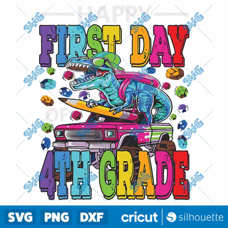 Happy First Day Of 4th Grade
Monster Truck Dinosaur SVG