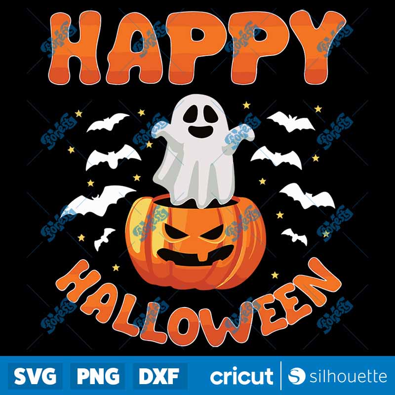 Happy Halloween Cute Ghost
  Jack O Lantern Halloween Family SVG