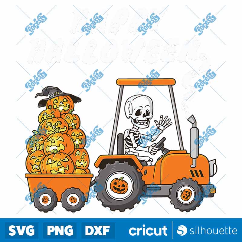 Happy Halloween Skeleton
  Riding Tractor Toddler SVG