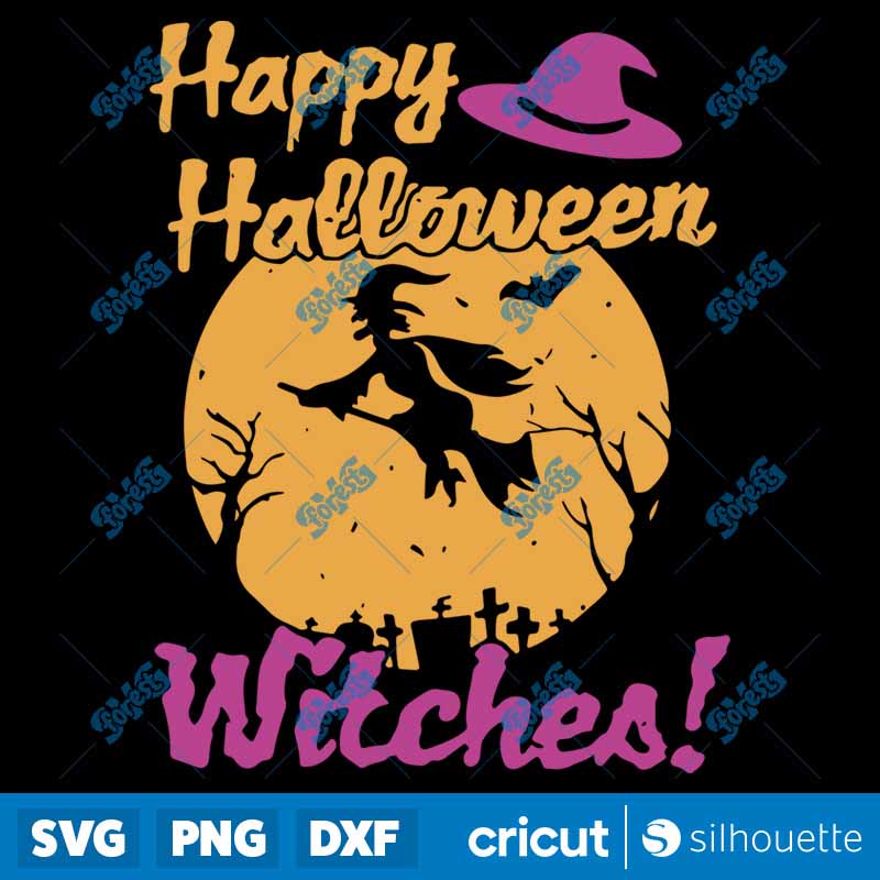 Happy Halloween Witches SVG