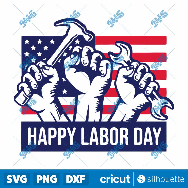 Happy Labor Day Patriotic
  Laborer SVG