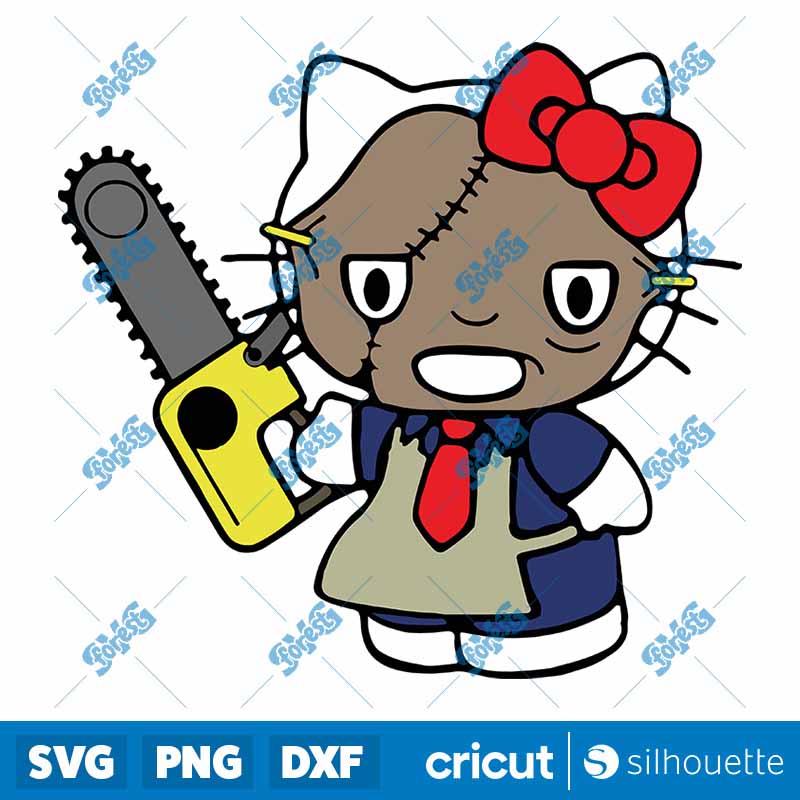 Hello Kitty Leatherface SVG