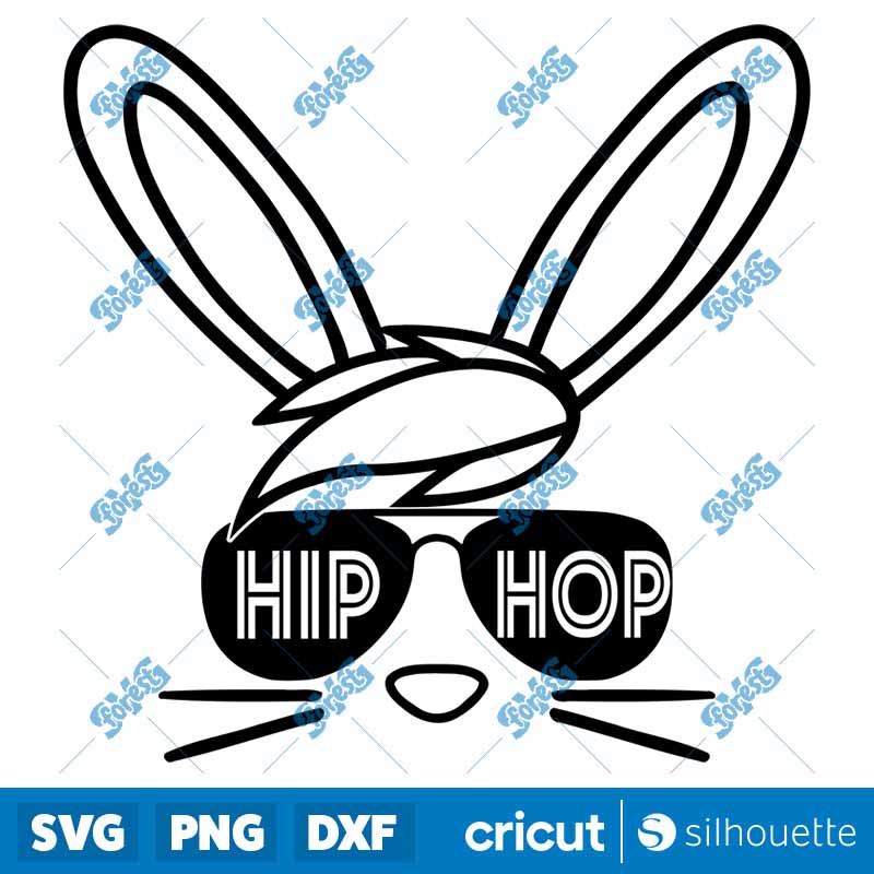 Hip Hop Bunny Face SVG