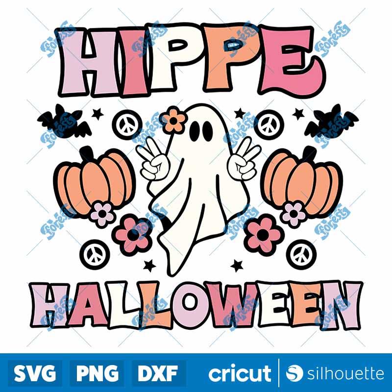 Hippie Ghost Halloween SVG