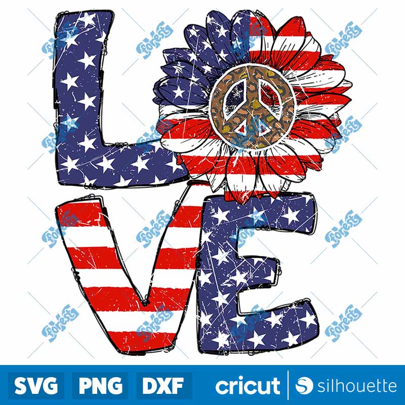 Hippie Love America PNG