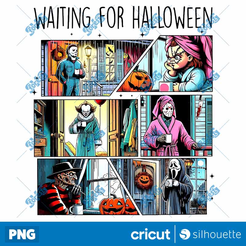 Horror Movie Characters
  Waiting For Halloween PNG