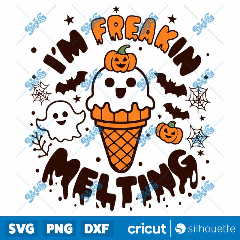 Im Freakin Melting Spooky Ice
  Cream Cone SVG