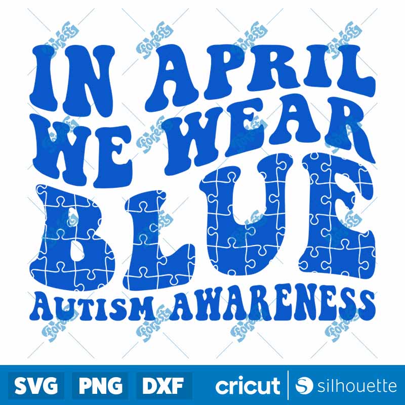 In April We Wear Blue SVG