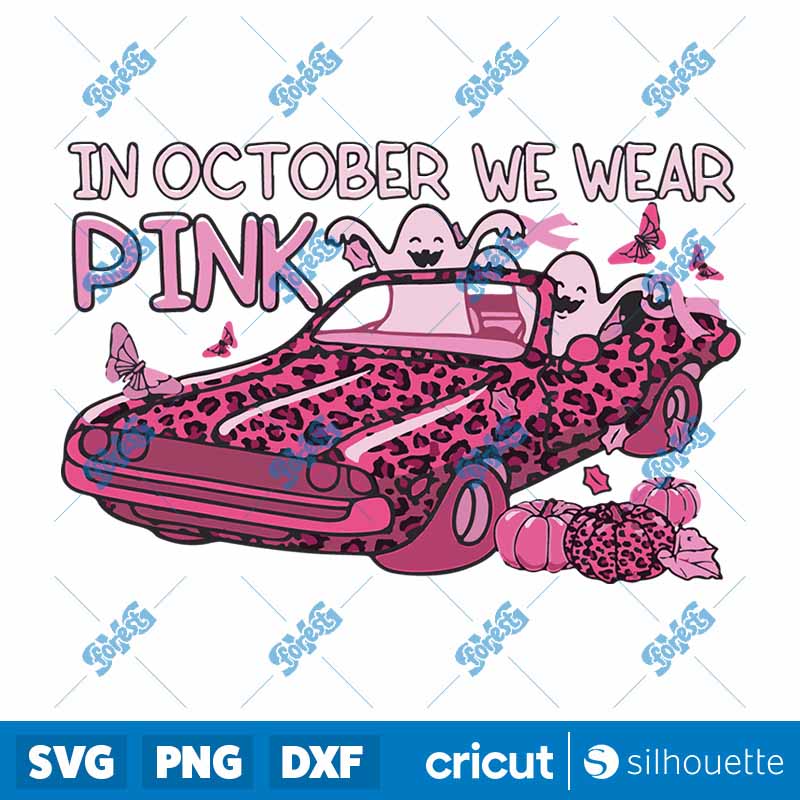 In October We Wear Pink Ghosts
Pumpkins For Breast Cancer SVG