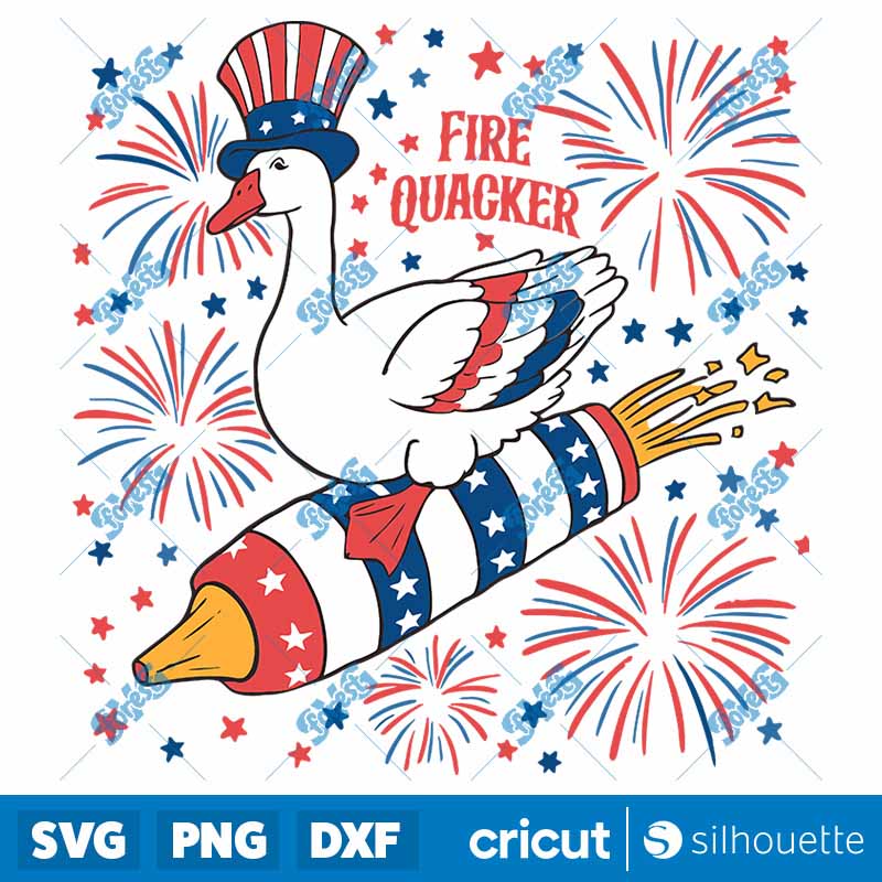 Independence Day Fire Quacker
  Goose SVG