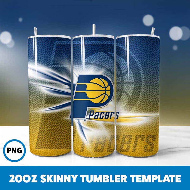 Indiana Pacers Basketball Tumbler Wrap, 20oz Skinny Tumbler Wrap