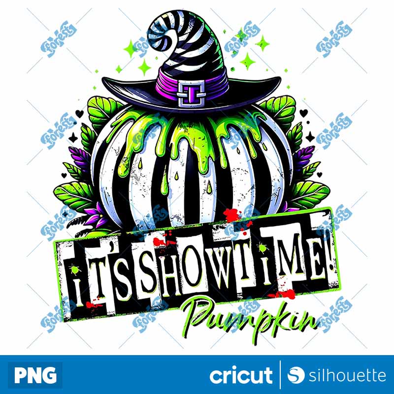 Its Show Time Pumpkin
  Beetlejuice Halloween PNG