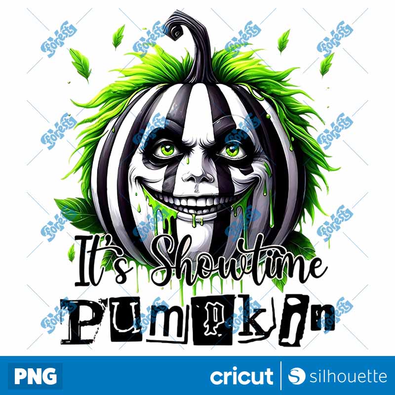 Its Show Time Pumpkin
  Beetlejuice Halloween PNG