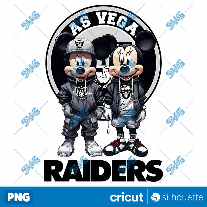 Las Vegas Raiders Mickey
  Minnie NFL PNG