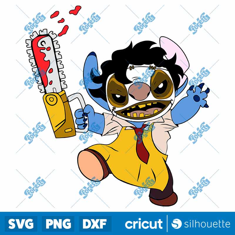 Leatherface x Stitch SVG