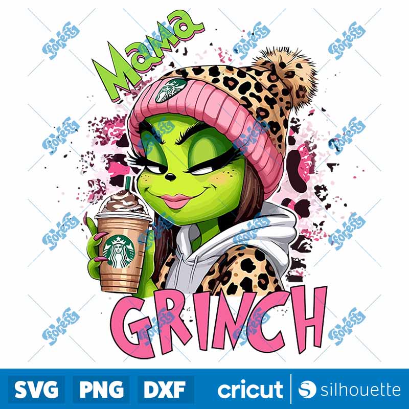 Leopard Pink Mama Grinch PNG