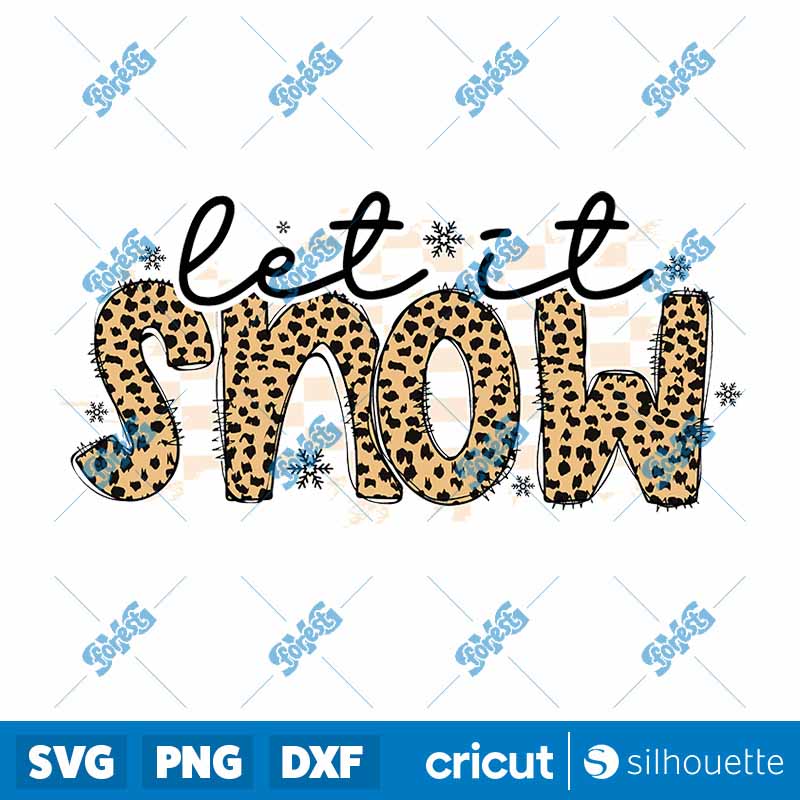 Let It Snow Winter Leopard PNG