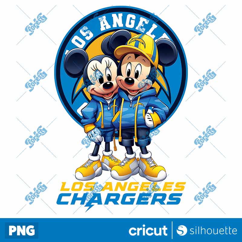 Los Angeles Chargers Mickey
  Minnie NFL PNG