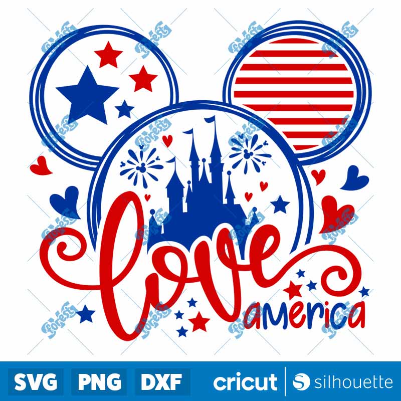 Love America Ears SVG