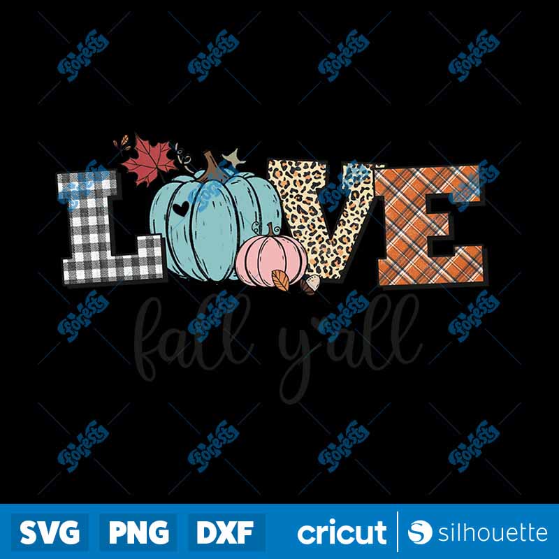 Love Fall Yall Pumpkins PNG