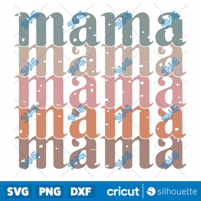 Mama Boho Distressed Stacked
SVG