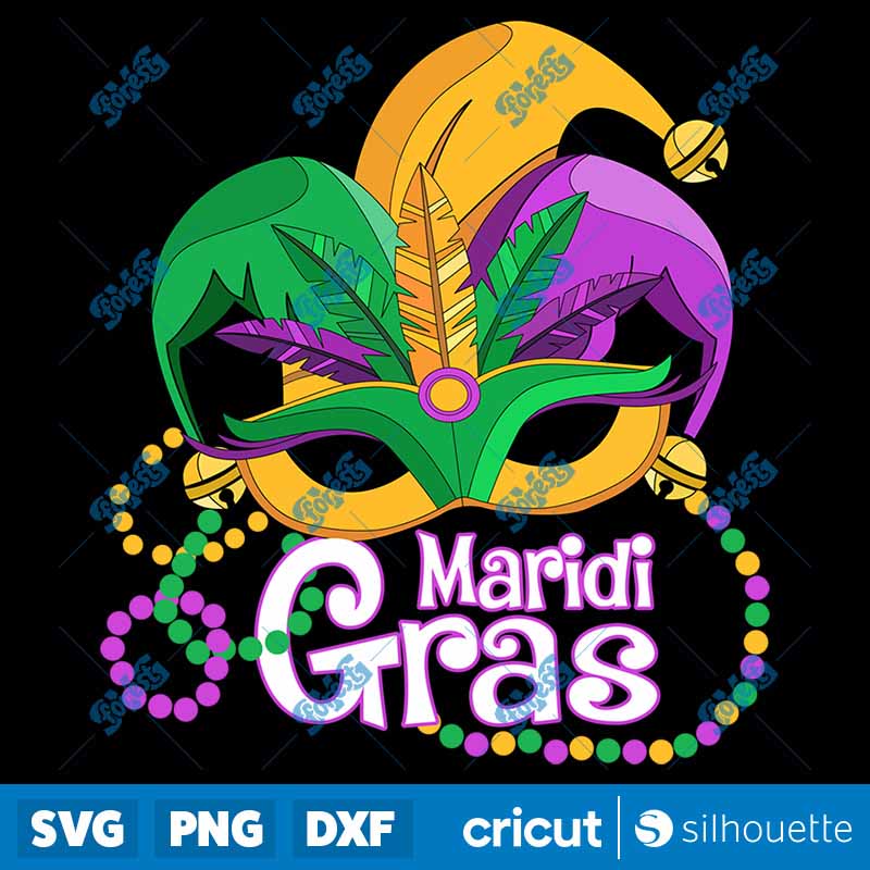 Mardi Gras Beads Mask Feathers
  SVG