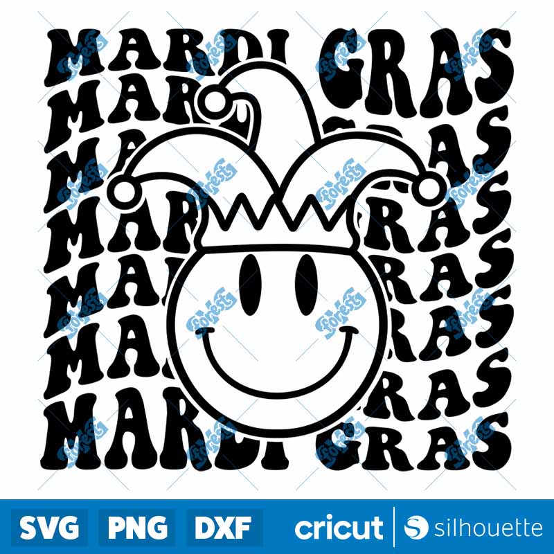 Mardi Gras Smiley SVG