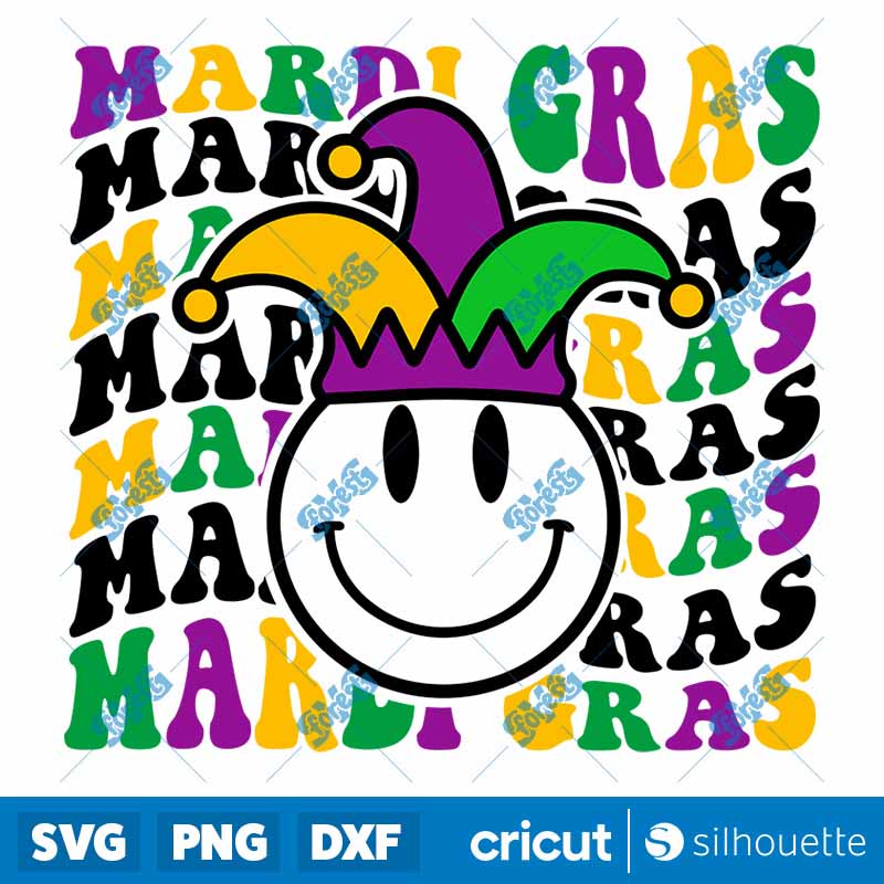 Mardi Gras Smiley SVG