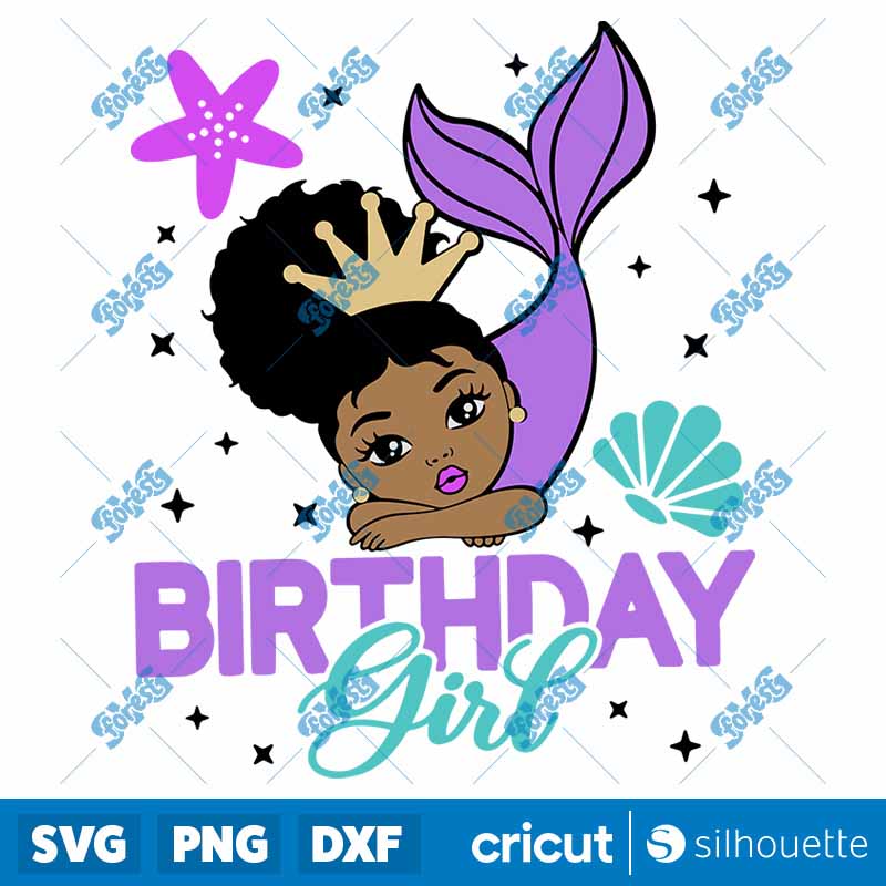 Mermaid Birthday Girl SVG