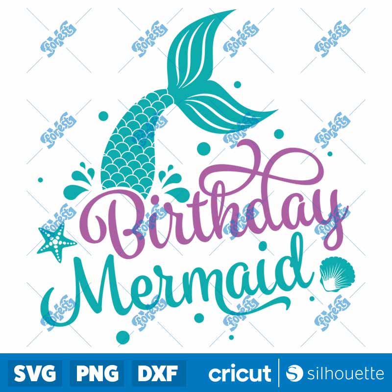 Mermaid Birthday SVG