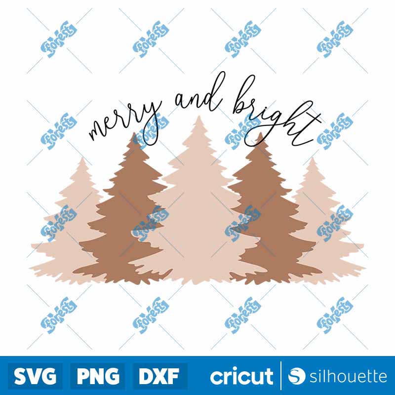 Merry And Bright Christmas
  Tree SVG