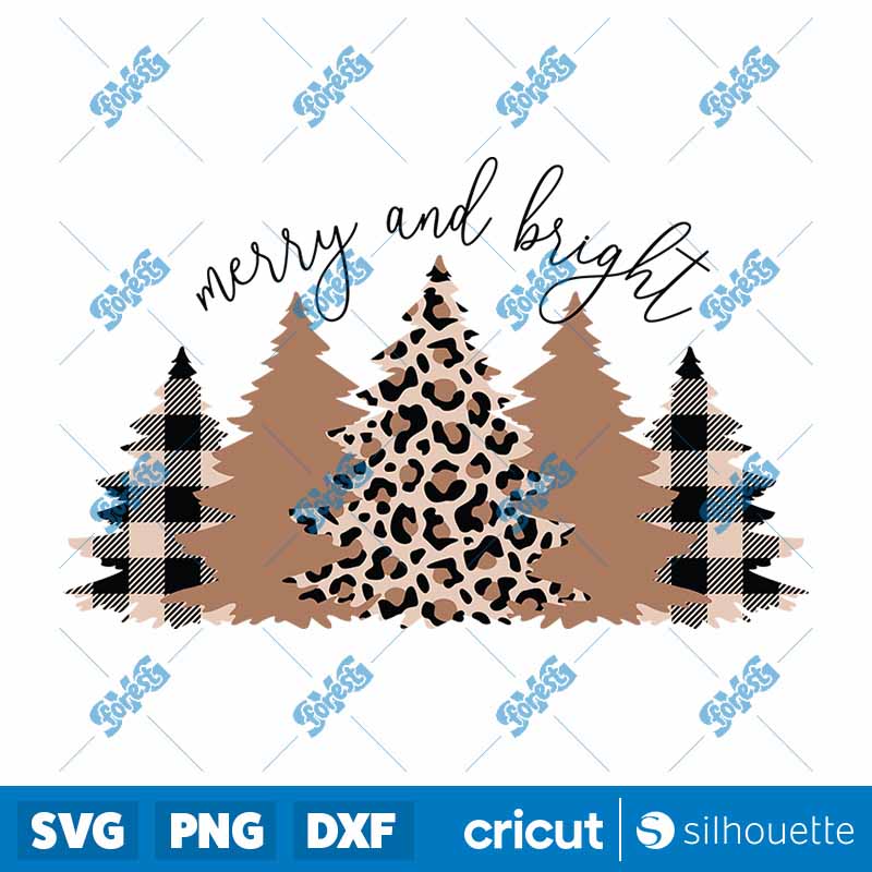 Merry & Bright Christmas
  Tree SVG